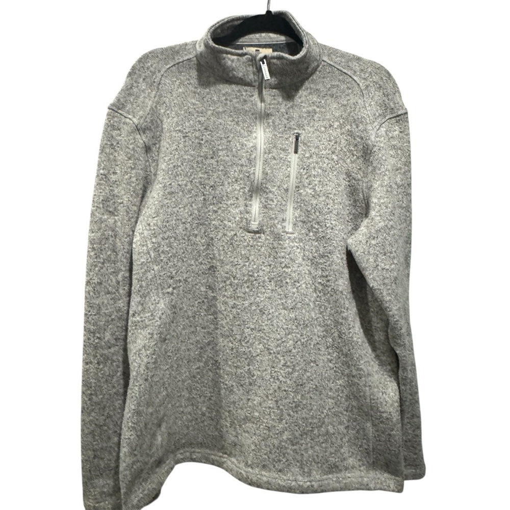 Men's Woolrich Sweater Sz L 1/2 Zip Knit Pullover Gray Long Sleeve Casual